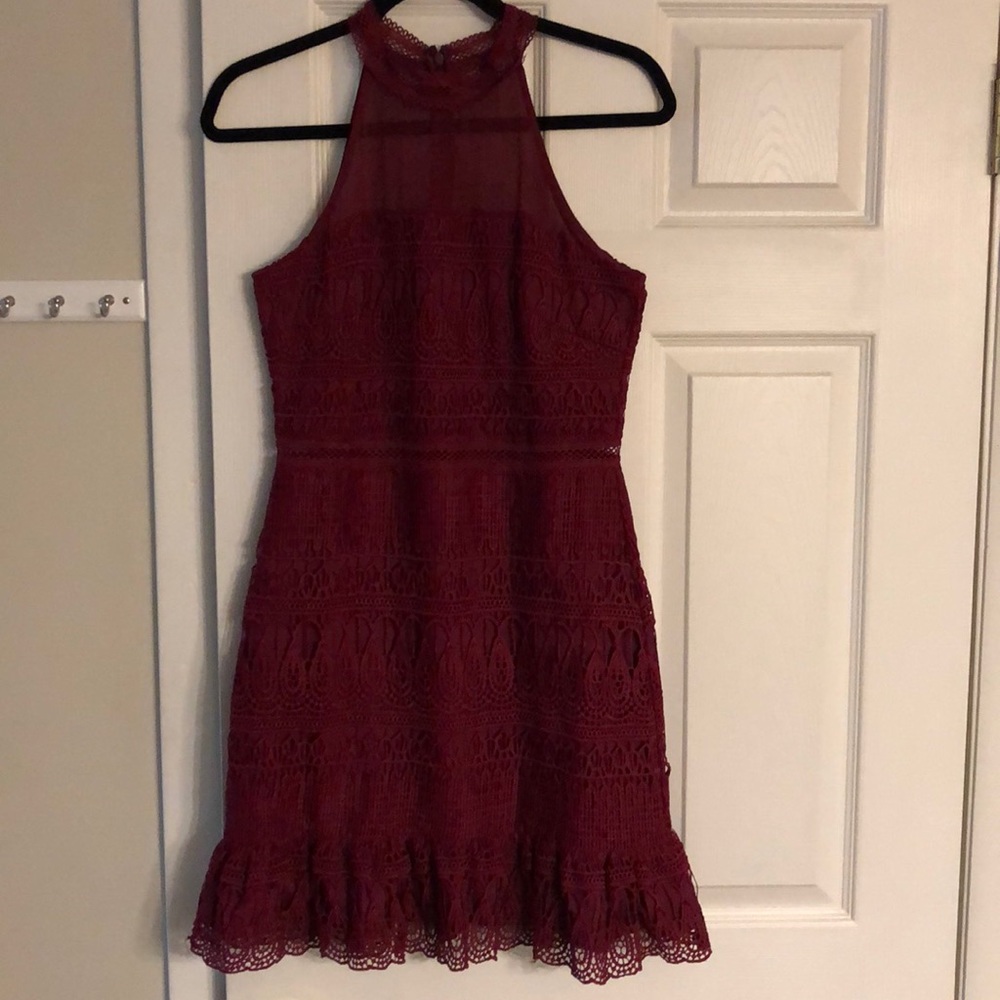 Two Sisters Burgundy Lace Dress